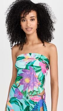 Rococo Sand Ocean Bandeu Top Turquoise - S